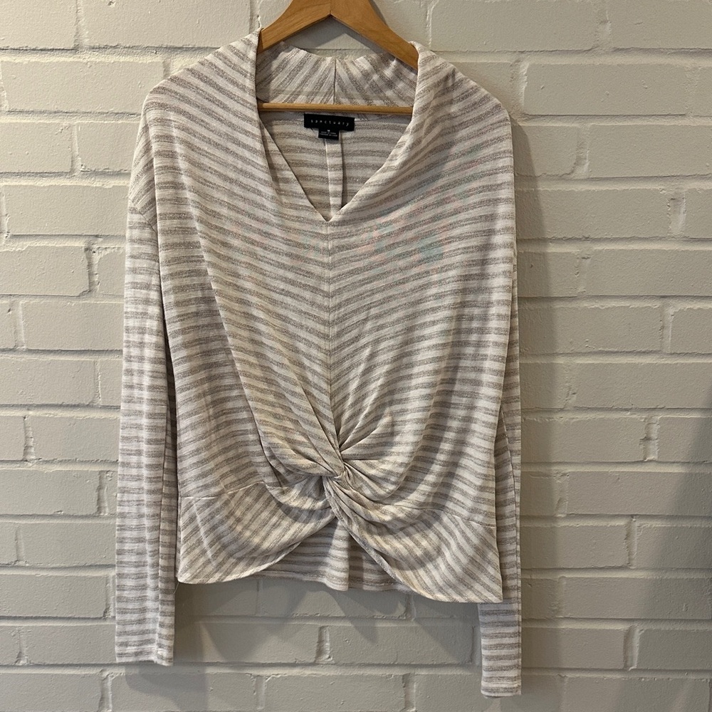 Gray Striped Sanctuary Top